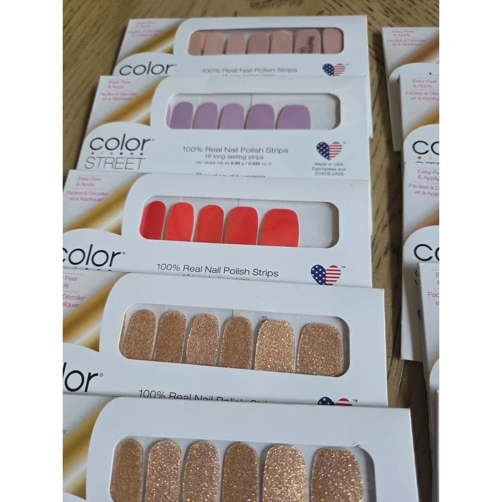 COLOR STREET NAIL STRIPS Lot Of 24 Nail Polish Strips Assorted Colors Designs